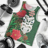 Maori Wheku Meri Kirihimete Personalised Men Tank Top All Green Indigenous Maori Motif LT9 - Polynesian Pride