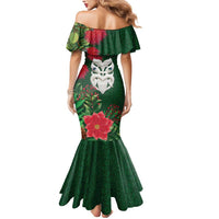 Maori Wheku Meri Kirihimete Personalised Mermaid Dress All Green Indigenous Maori Motif LT9 - Polynesian Pride