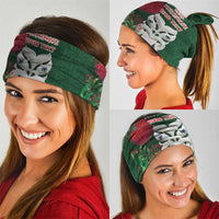 Maori Wheku Meri Kirihimete Personalised Neck Gaiter All Green Indigenous Maori Motif LT9 - Polynesian Pride