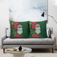 Maori Wheku Meri Kirihimete Personalised Pillow Cover All Green Indigenous Maori Motif LT9 - Polynesian Pride