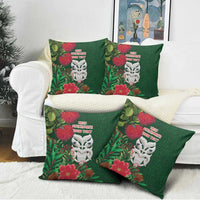 Maori Wheku Meri Kirihimete Personalised Pillow Cover All Green Indigenous Maori Motif LT9 - Polynesian Pride