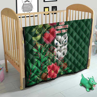 Maori Wheku Meri Kirihimete Personalised Quilt All Green Indigenous Maori Motif - Polynesian Pride