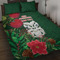 Maori Wheku Meri Kirihimete Personalised Quilt Bed Set All Green Indigenous Maori Motif LT9 Green - Polynesian Pride