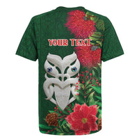 Maori Wheku Meri Kirihimete Personalised Rugby Jersey All Green Indigenous Maori Motif LT9 - Polynesian Pride