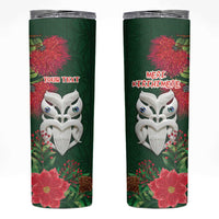 Maori Wheku Meri Kirihimete Personalised Skinny Tumbler All Green Indigenous Maori Motif LT9 Green - Polynesian Pride