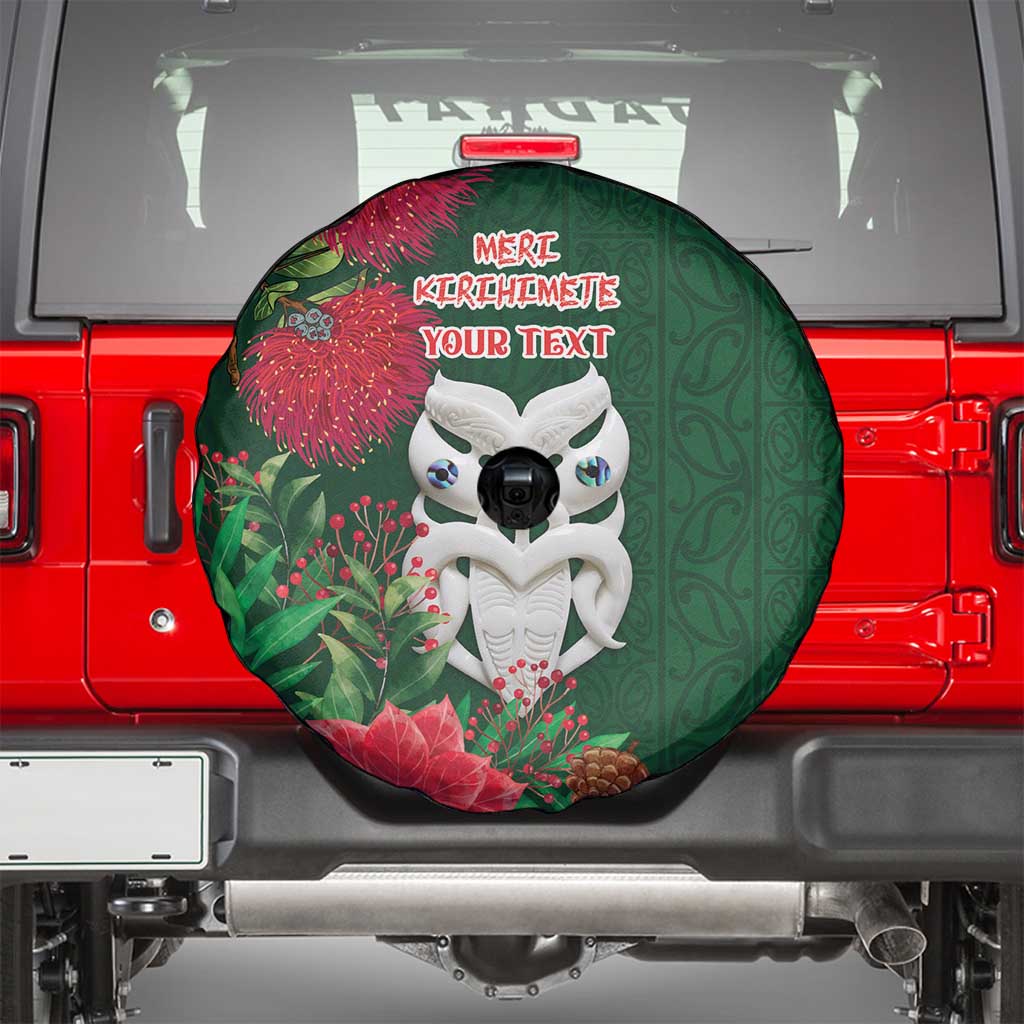 Maori Wheku Meri Kirihimete Personalised Spare Tire Cover All Green Indigenous Maori Motif LT9 - Polynesian Pride
