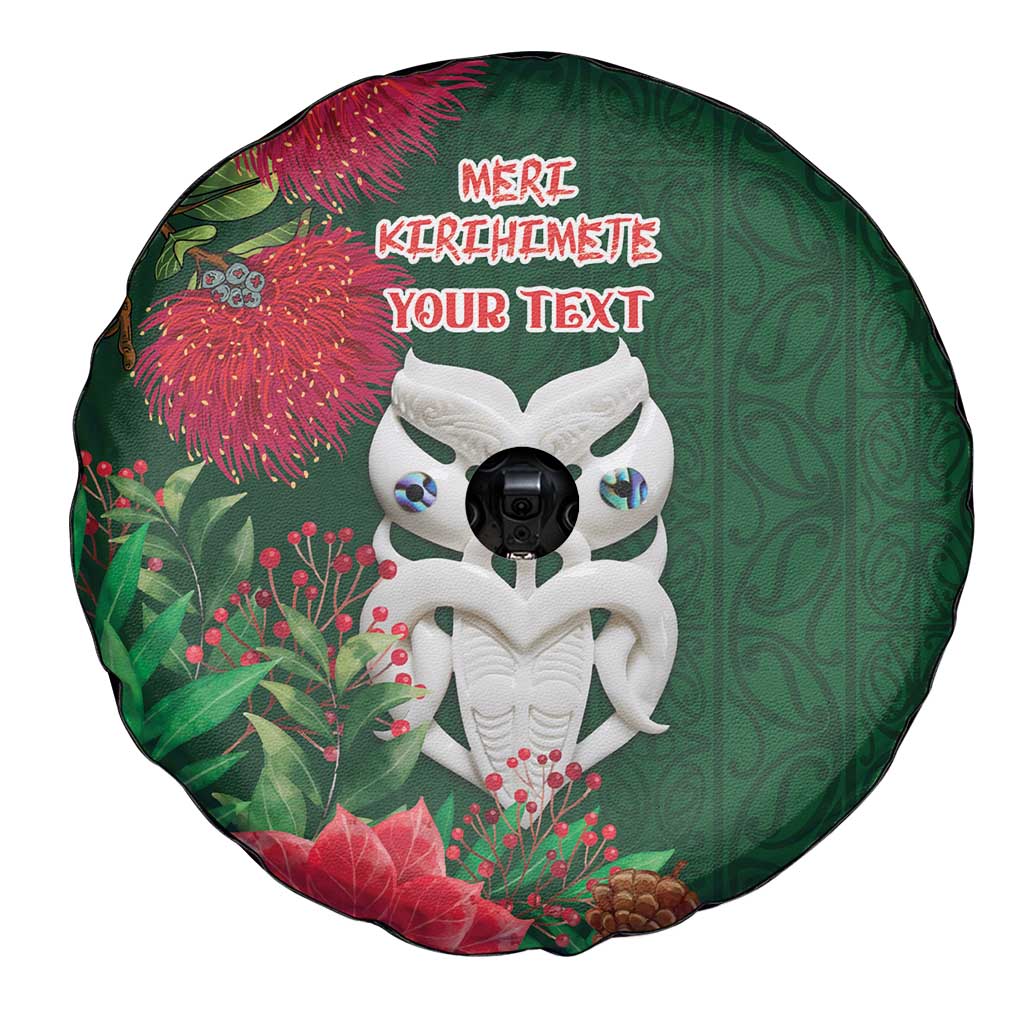 Maori Wheku Meri Kirihimete Personalised Spare Tire Cover All Green Indigenous Maori Motif LT9 - Polynesian Pride