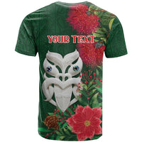 Maori Wheku Meri Kirihimete Personalised T Shirt All Green Indigenous Maori Motif LT9 - Polynesian Pride