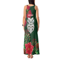 Maori Wheku Meri Kirihimete Personalised Tank Maxi Dress All Green Indigenous Maori Motif LT9 - Polynesian Pride