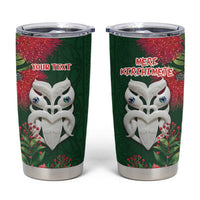 Maori Wheku Meri Kirihimete Personalised Tumbler Cup All Green Indigenous Maori Motif LT9 Green - Polynesian Pride