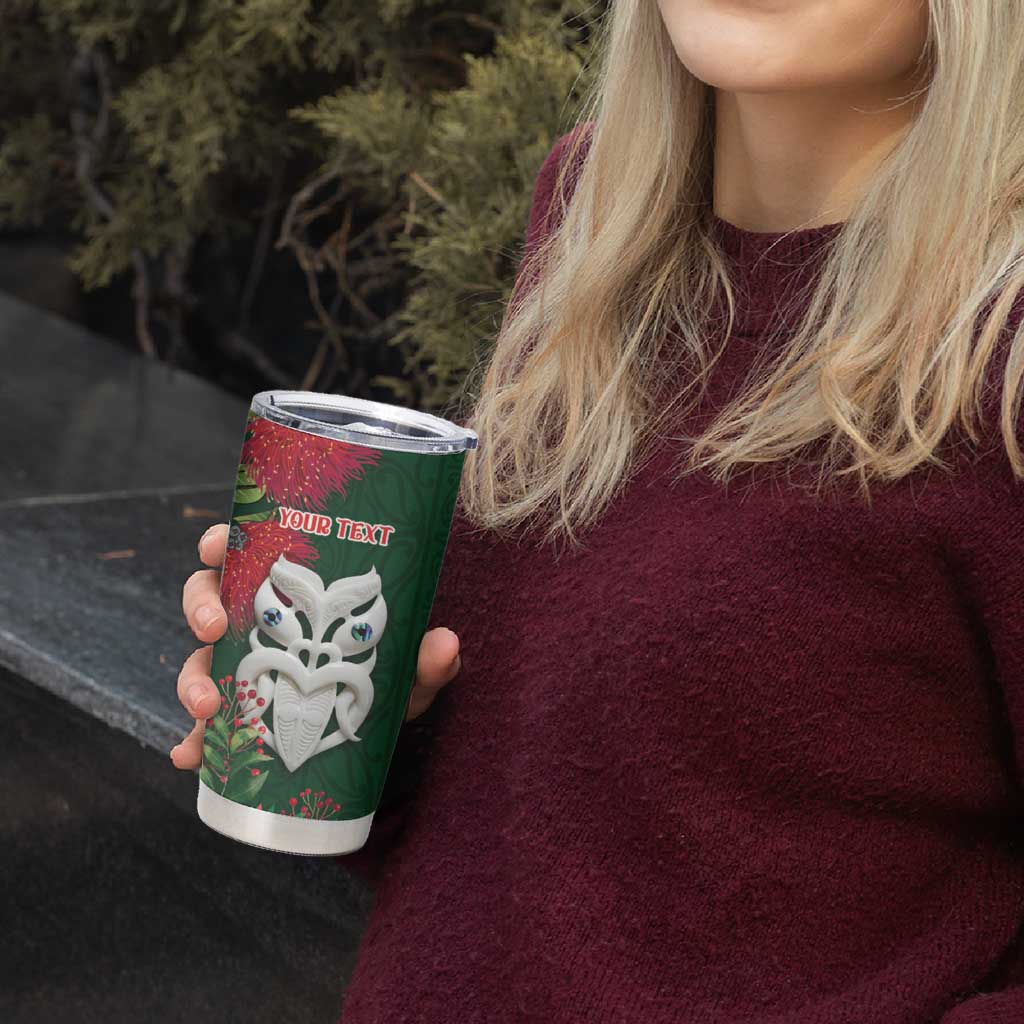Maori Wheku Meri Kirihimete Personalised Tumbler Cup All Green Indigenous Maori Motif LT9 - Polynesian Pride