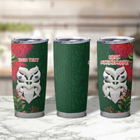 Maori Wheku Meri Kirihimete Personalised Tumbler Cup All Green Indigenous Maori Motif LT9 - Polynesian Pride