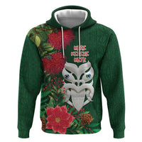 Maori Wheku Meri Kirihimete Personalised Zip Hoodie All Green Indigenous Maori Motif LT9 Pullover Hoodie Green - Polynesian Pride