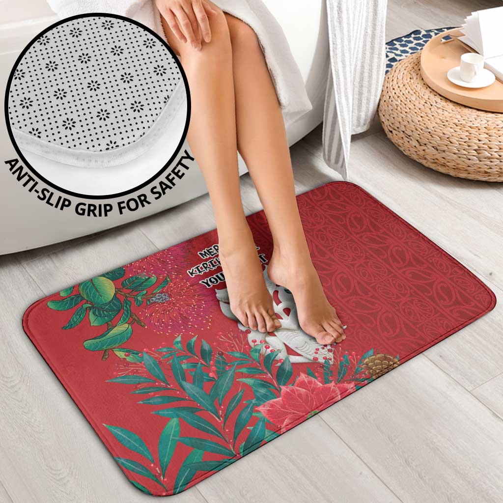 Maori Wheku Meri Kirihimete Personalised Bathroom Set All Red Indigenous Maori Motif - Polynesian Pride