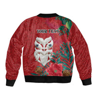 Maori Wheku Meri Kirihimete Personalised Bomber Jacket All Red Indigenous Maori Motif LT9 - Polynesian Pride