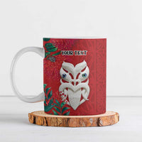 Maori Wheku Meri Kirihimete Personalised Ceramic Mug All Red Indigenous Maori Motif LT9 Red - Polynesian Pride
