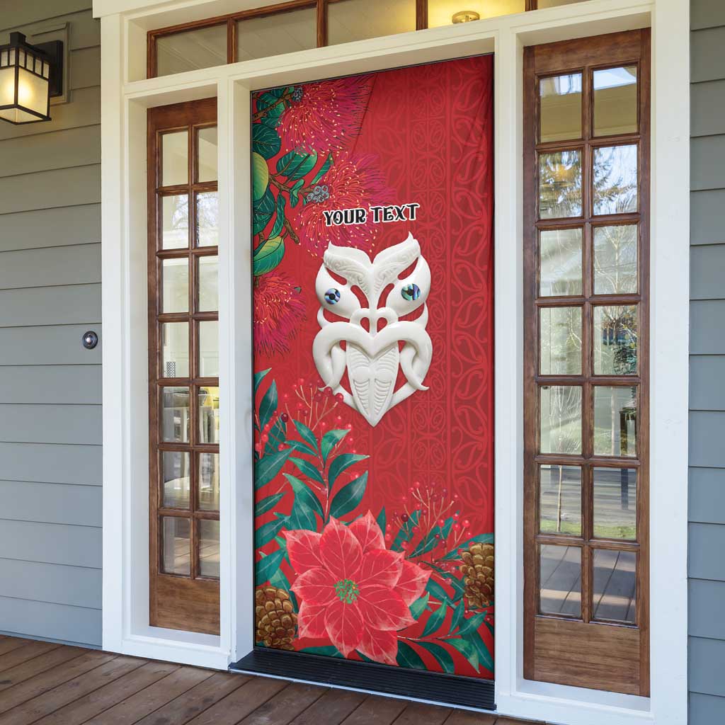 Maori Wheku Meri Kirihimete Personalised Door Cover All Red Indigenous Maori Motif LT9 - Polynesian Pride