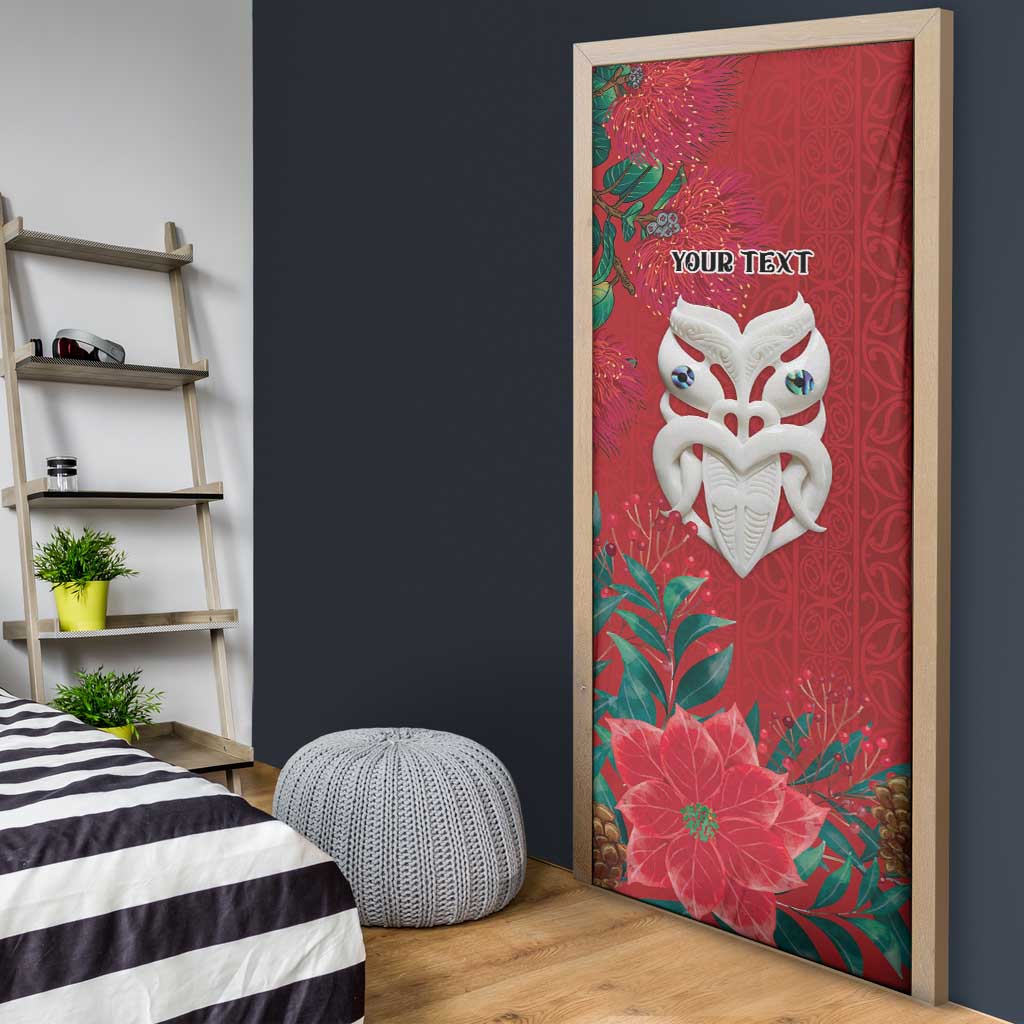 Maori Wheku Meri Kirihimete Personalised Door Cover All Red Indigenous Maori Motif LT9 - Polynesian Pride