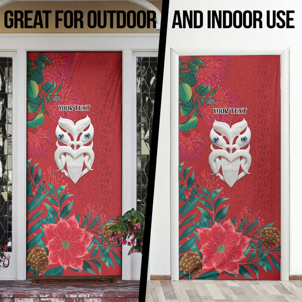 Maori Wheku Meri Kirihimete Personalised Door Cover All Red Indigenous Maori Motif LT9 - Polynesian Pride