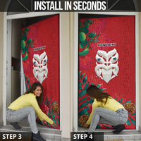 Maori Wheku Meri Kirihimete Personalised Door Cover All Red Indigenous Maori Motif LT9 - Polynesian Pride