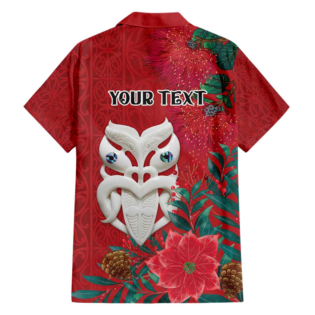 Maori Wheku Meri Kirihimete Personalised Hawaiian Shirt All Red Indigenous Maori Motif LT9 - Polynesian Pride
