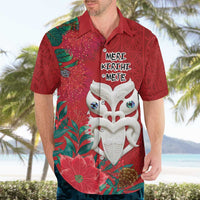Maori Wheku Meri Kirihimete Personalised Hawaiian Shirt All Red Indigenous Maori Motif LT9 - Polynesian Pride