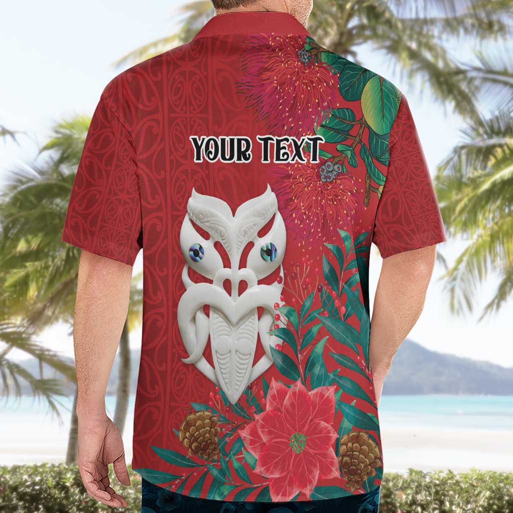 Maori Wheku Meri Kirihimete Personalised Hawaiian Shirt All Red Indigenous Maori Motif LT9 - Polynesian Pride