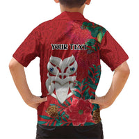 Maori Wheku Meri Kirihimete Personalised Hawaiian Shirt All Red Indigenous Maori Motif LT9 - Polynesian Pride