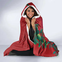 Maori Wheku Meri Kirihimete Personalised Hooded Blanket All Red Indigenous Maori Motif LT9 - Polynesian Pride
