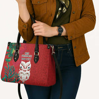 Maori Wheku Meri Kirihimete Personalised Leather Bag All Red Indigenous Maori Motif - Polynesian Pride
