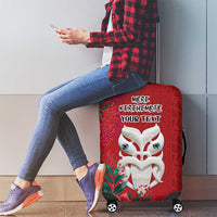 Maori Wheku Meri Kirihimete Personalised Luggage Cover All Red Indigenous Maori Motif LT9 - Polynesian Pride