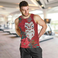 Maori Wheku Meri Kirihimete Personalised Men Tank Top All Red Indigenous Maori Motif LT9 Red - Polynesian Pride