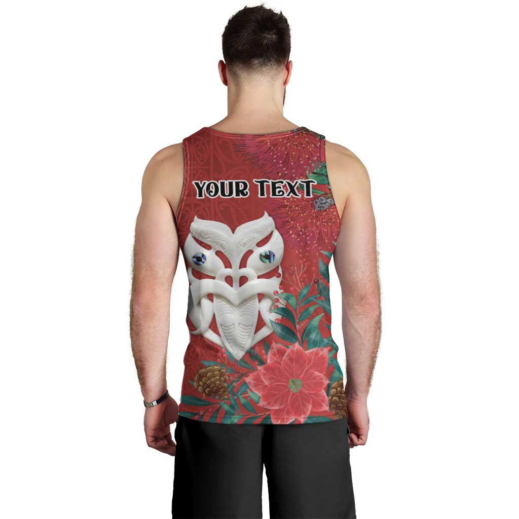 Maori Wheku Meri Kirihimete Personalised Men Tank Top All Red Indigenous Maori Motif LT9 - Polynesian Pride
