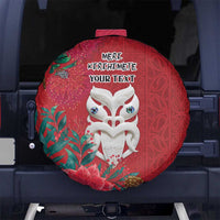 Maori Wheku Meri Kirihimete Personalised Spare Tire Cover All Red Indigenous Maori Motif LT9 No hole Red - Polynesian Pride