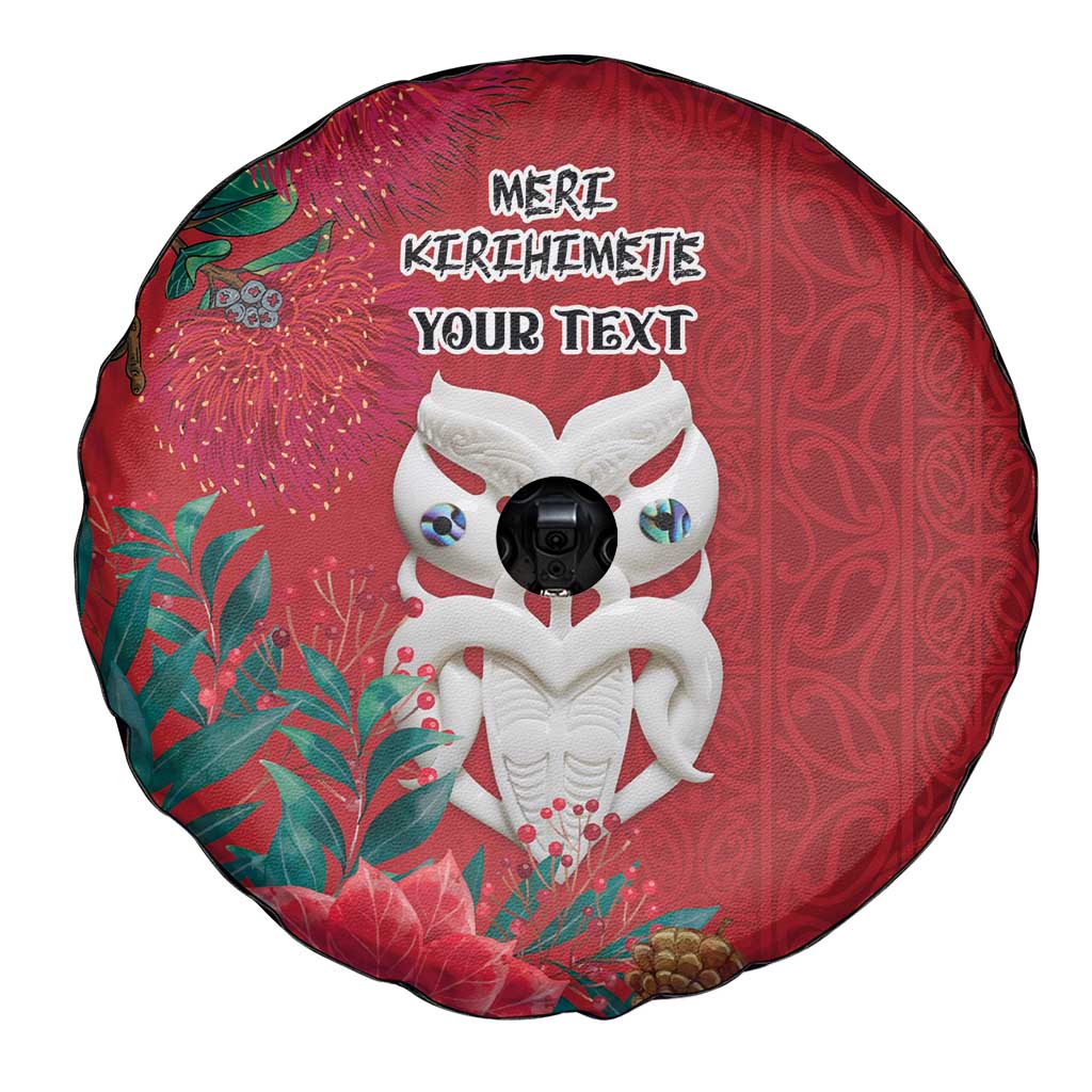 Maori Wheku Meri Kirihimete Personalised Spare Tire Cover All Red Indigenous Maori Motif LT9 - Polynesian Pride