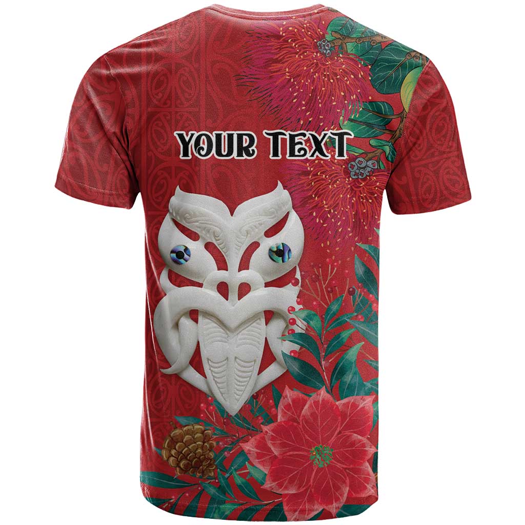 Maori Wheku Meri Kirihimete Personalised T Shirt All Red Indigenous Maori Motif LT9 - Polynesian Pride