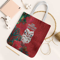 Maori Wheku Meri Kirihimete Personalised Tote Bag All Red Indigenous Maori Motif - Polynesian Pride