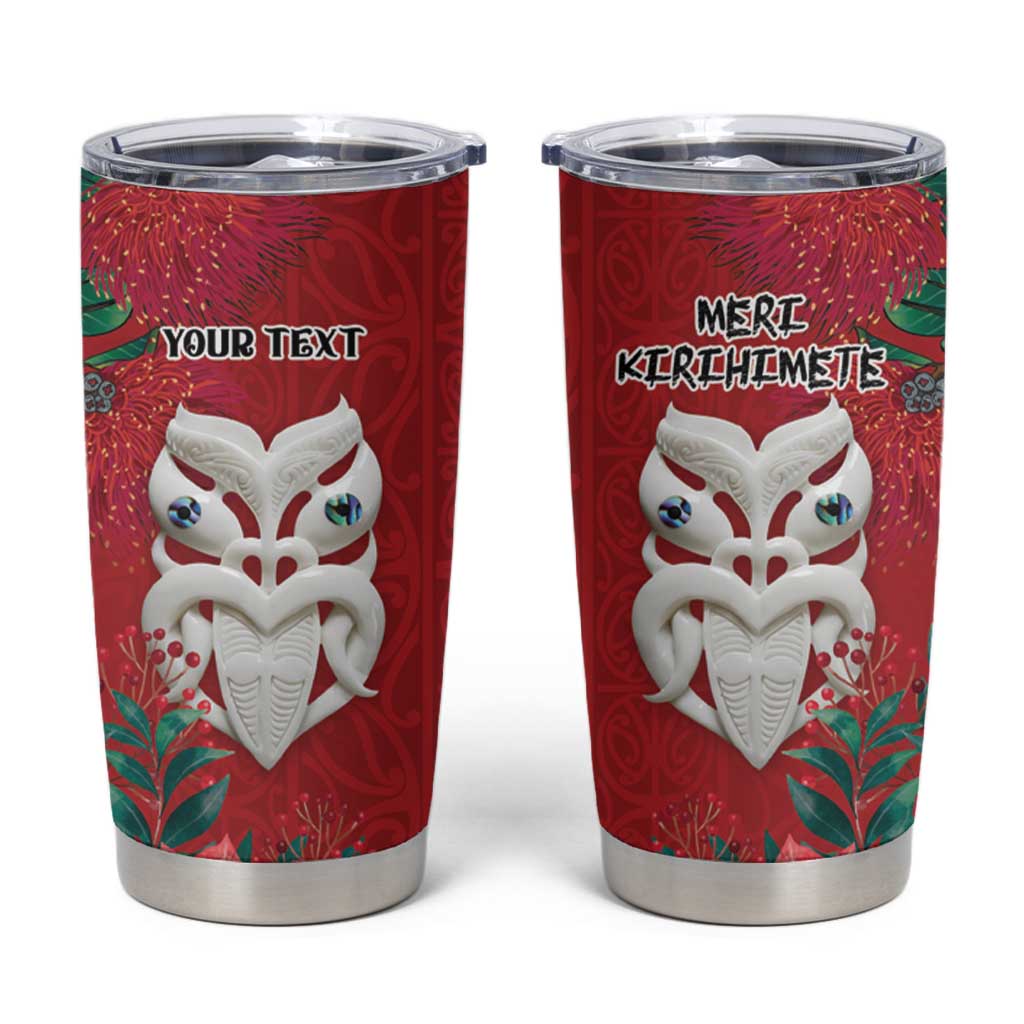 Maori Wheku Meri Kirihimete Personalised Tumbler Cup All Red Indigenous Maori Motif LT9 Red - Polynesian Pride