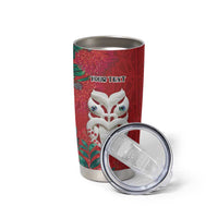 Maori Wheku Meri Kirihimete Personalised Tumbler Cup All Red Indigenous Maori Motif LT9 - Polynesian Pride