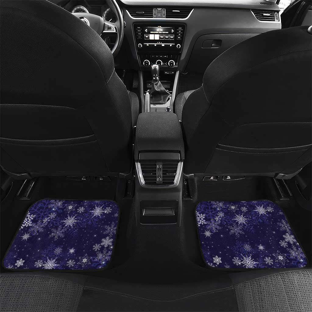 Tui Meri Kirihimete Personalised Car Mats Pohutukawa Flowers Blue Motif - Polynesian Pride