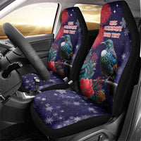 Tui Meri Kirihimete Personalised Car Seat Cover Pohutukawa Flowers Blue Motif LT9 - Polynesian Pride