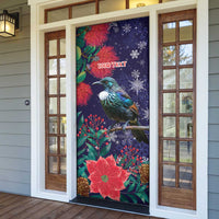 Tui Meri Kirihimete Personalised Door Cover Pohutukawa Flowers Blue Motif LT9 - Polynesian Pride
