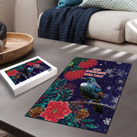 Tui Meri Kirihimete Personalised Puzzle Pohutukawa Flowers Blue Motif LT9 - Polynesian Pride