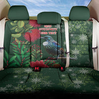 Tui Meri Kirihimete Personalised Back Car Seat Cover Pohutukawa Flowers Green Motif LT9 One Size Green - Polynesian Pride