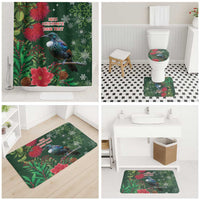 Tui Meri Kirihimete Personalised Bathroom Set Pohutukawa Flowers Green Motif LT9 - Polynesian Pride
