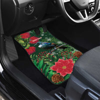 Tui Meri Kirihimete Personalised Car Mats Pohutukawa Flowers Green Motif LT9 - Polynesian Pride