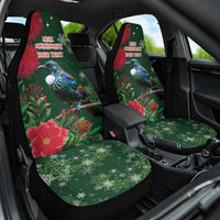 Tui Meri Kirihimete Personalised Car Seat Cover Pohutukawa Flowers Green Motif LT9 One Size Green - Polynesian Pride