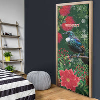 Tui Meri Kirihimete Personalised Door Cover Pohutukawa Flowers Green Motif LT9 - Polynesian Pride