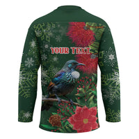 Tui Meri Kirihimete Personalised Hockey Jersey Pohutukawa Flowers Green Motif LT9 - Polynesian Pride