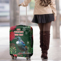 Tui Meri Kirihimete Personalised Luggage Cover Pohutukawa Flowers Green Motif LT9 - Polynesian Pride